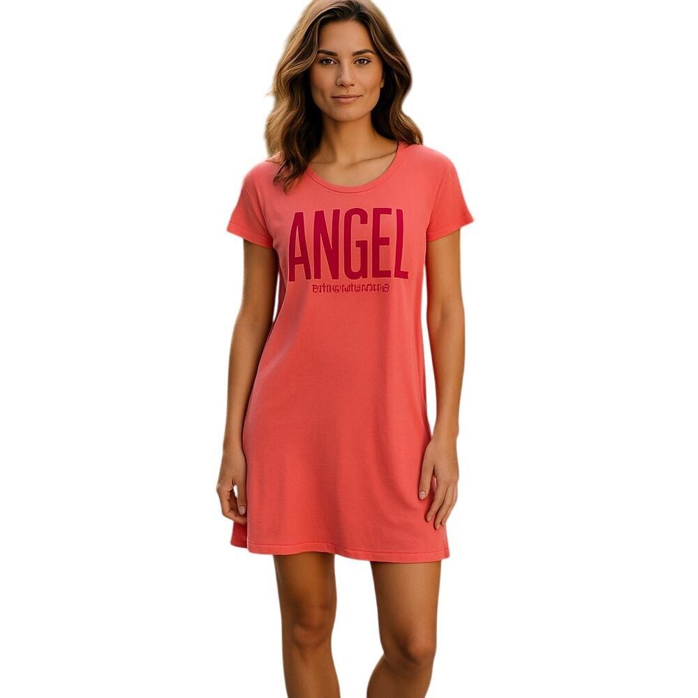 Victoria's Secret Women's Cotton Angel Sleepshirt Short Sleeve Pink Size Small